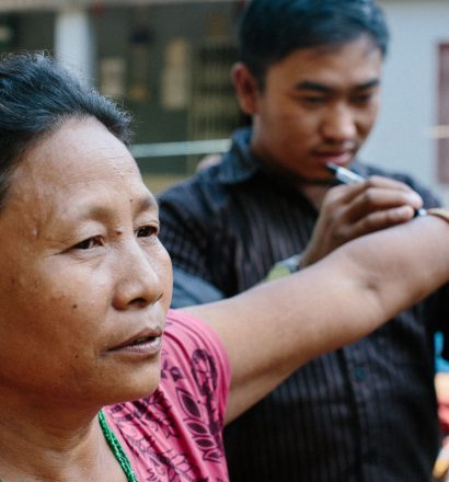 Leprosy doctor examines patient in LPEP project