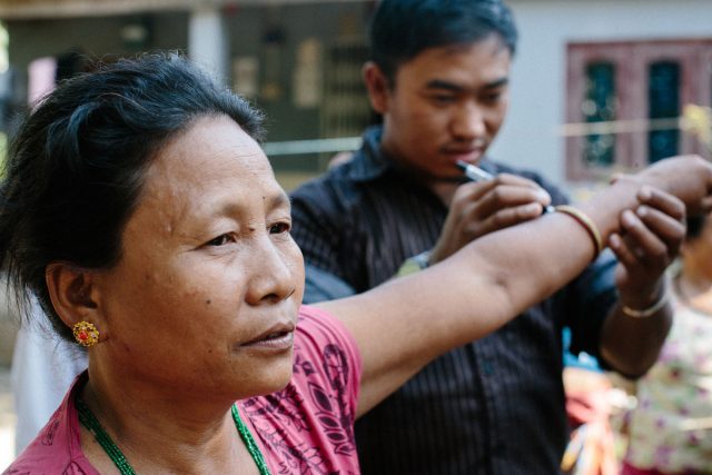 Leprosy doctor examines patient in LPEP project