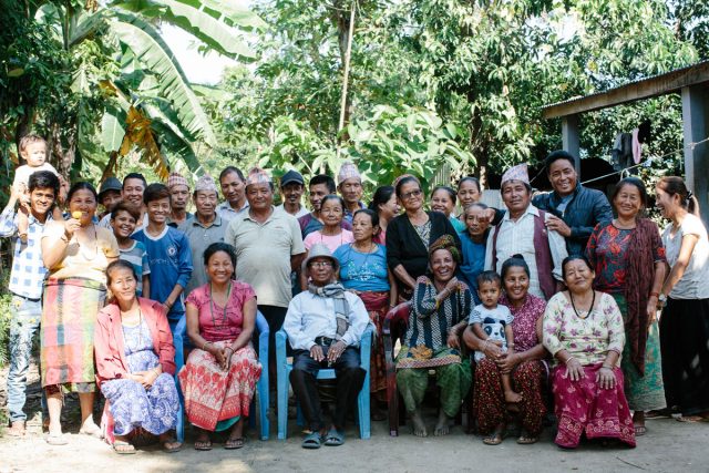 Family members of a person affected by leprosy