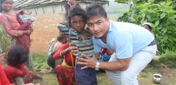 Labhi Shakya counselling Children for SDR administration                