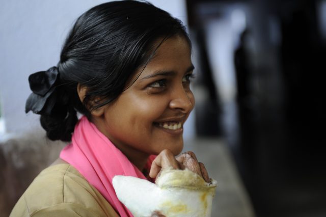 Person affected by leprosy in India