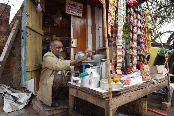 Streetshop of Shivshankar, a person affected by leprosy