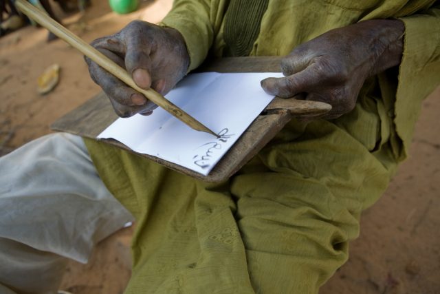 Hands of a person affected by leprosy